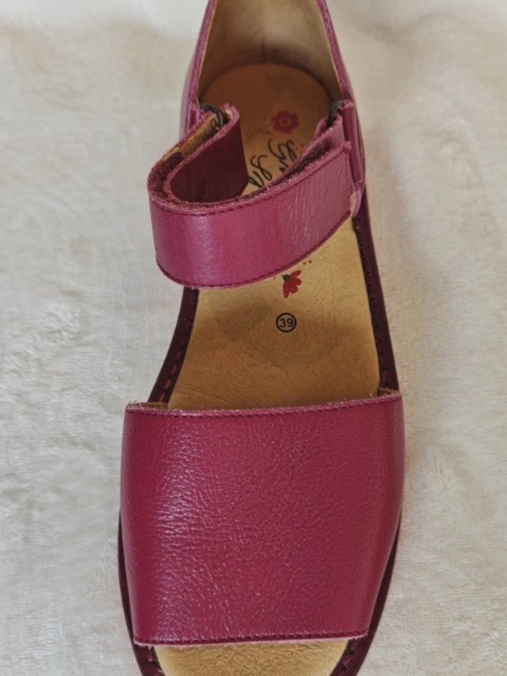 Gudrun Sjöden Sweet Berry Leather Sandals with Coral Pink Soles - Picture 7 of 9